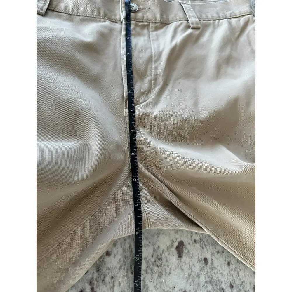 Lacoste Beige Chino Pants Men's 40 Regular Straight Twill Cotton Flat Front